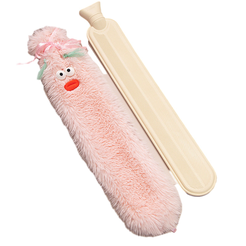 Extended Hot Water Bottle with Plush Cover