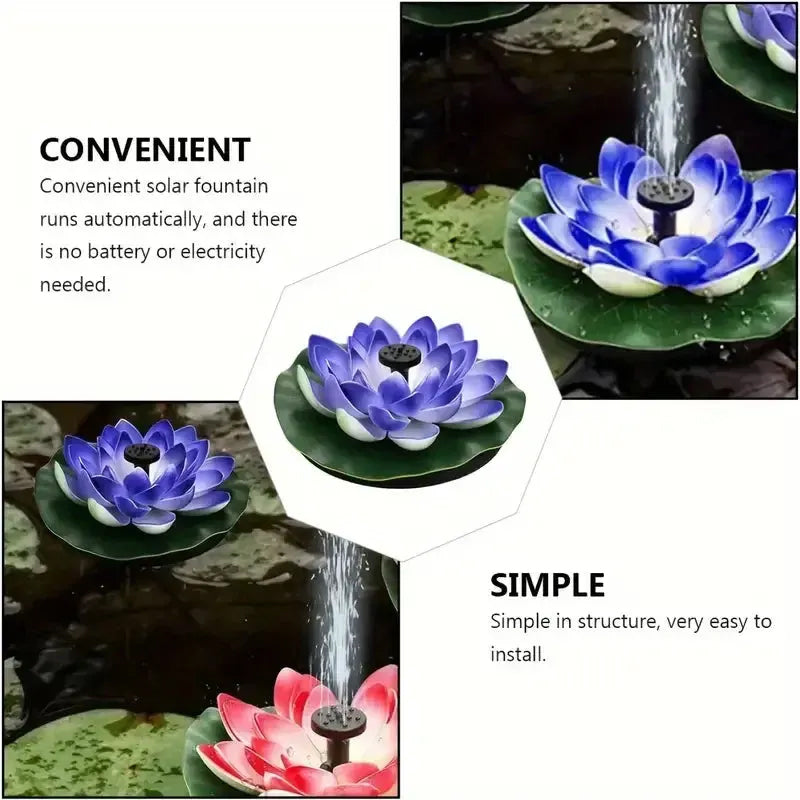 Lotus Shaped Solar Fountain Pond Decorative