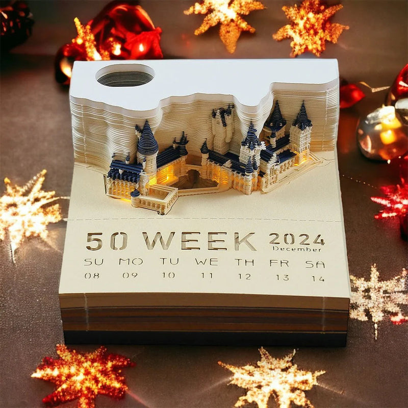 3D Paper Sculpture Artistic Calendar 2024