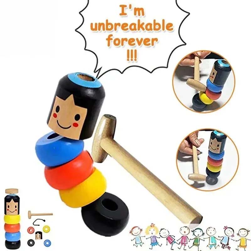 Unbreakable Wooden Man Magic Toy