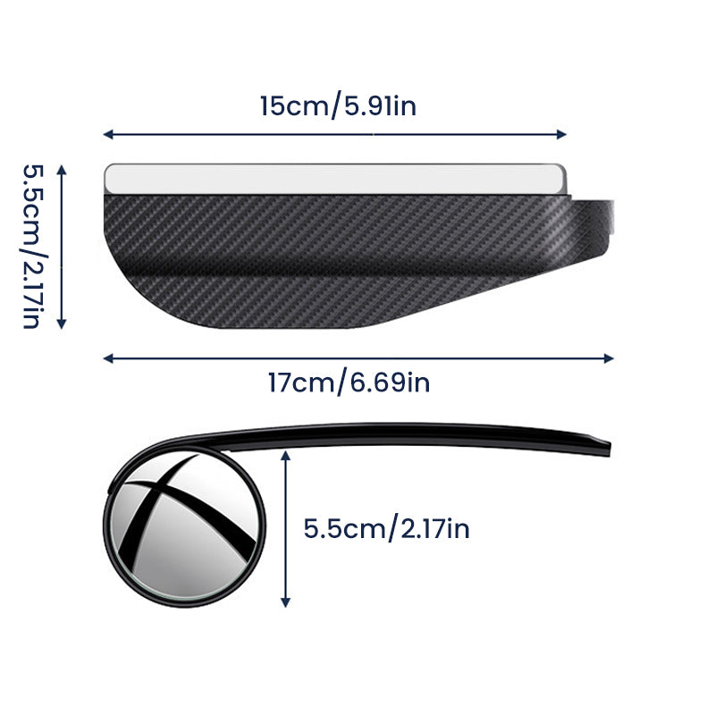 Carbon Fiber Pattern Rain Eyebrow Reversing Mirror Integrated