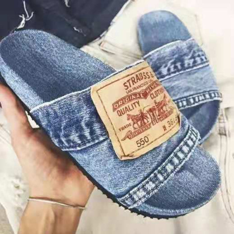 Women's Stylish Denim Slides