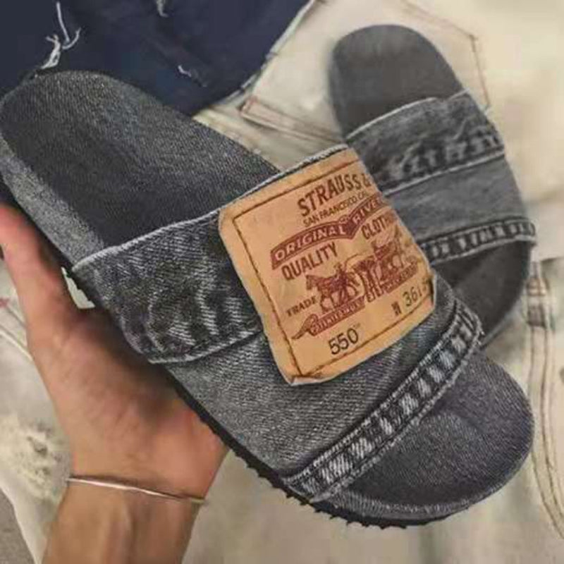 Women's Stylish Denim Slides