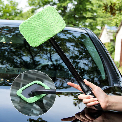 Windscreen Cleaner, with 2 reusable microfiber hood