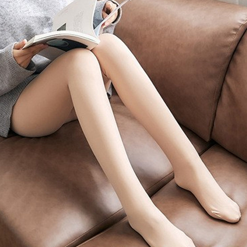 Flawless Legs Fake Translucent Warm Plush Lined Elastic Tights