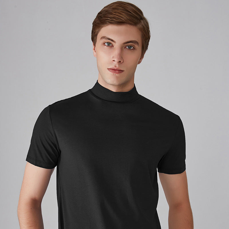 Mens High Neck Slim Fit T-shirt