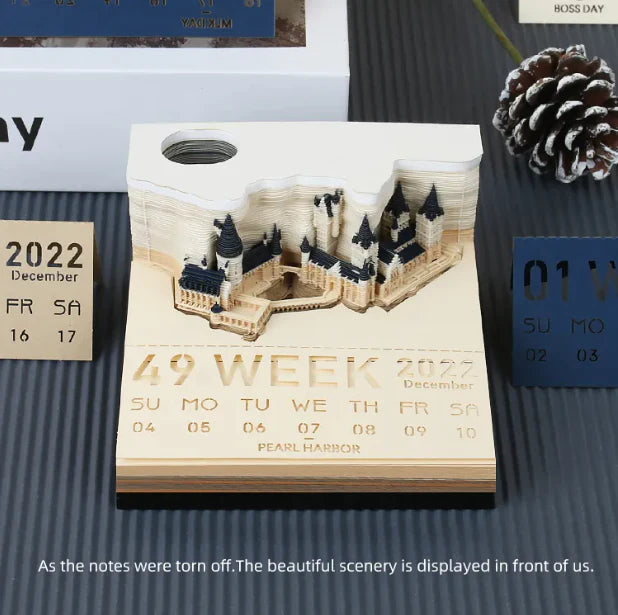 3D Paper Sculpture Artistic Calendar 2024