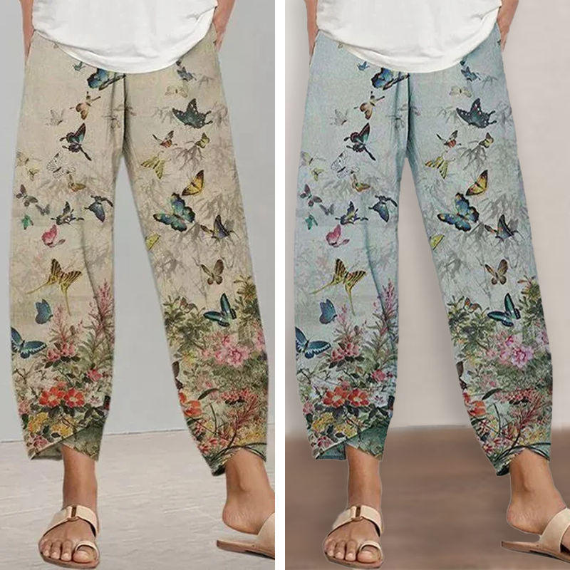 Women's Butterfly Print Trousers