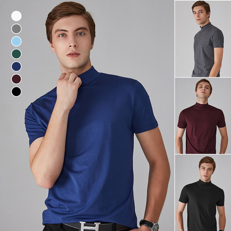 Mens High Neck Slim Fit T-shirt