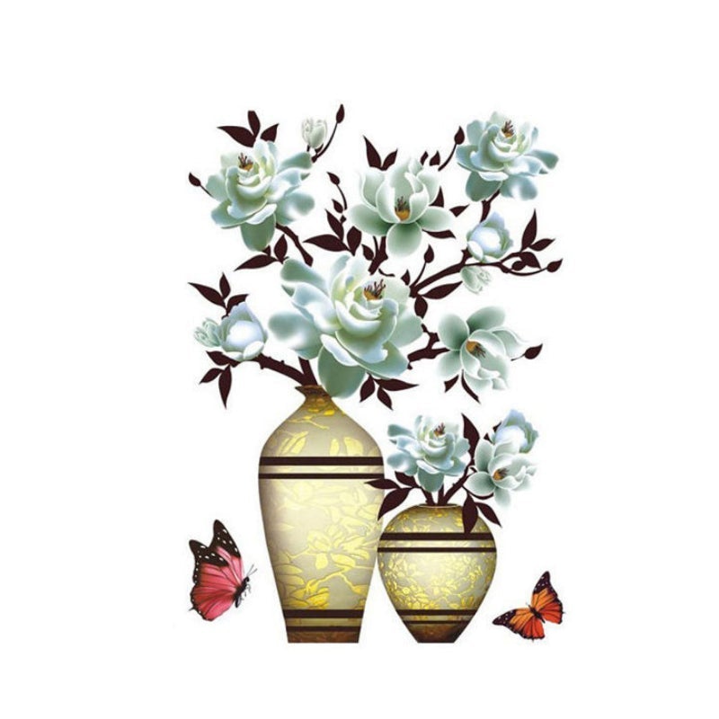3D Stereo Vase Wall Sticker Self-adhesive