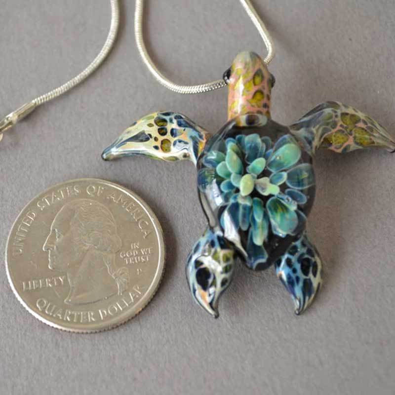 Blue and Turquoise Jewelry-Sea Turtle Pendant