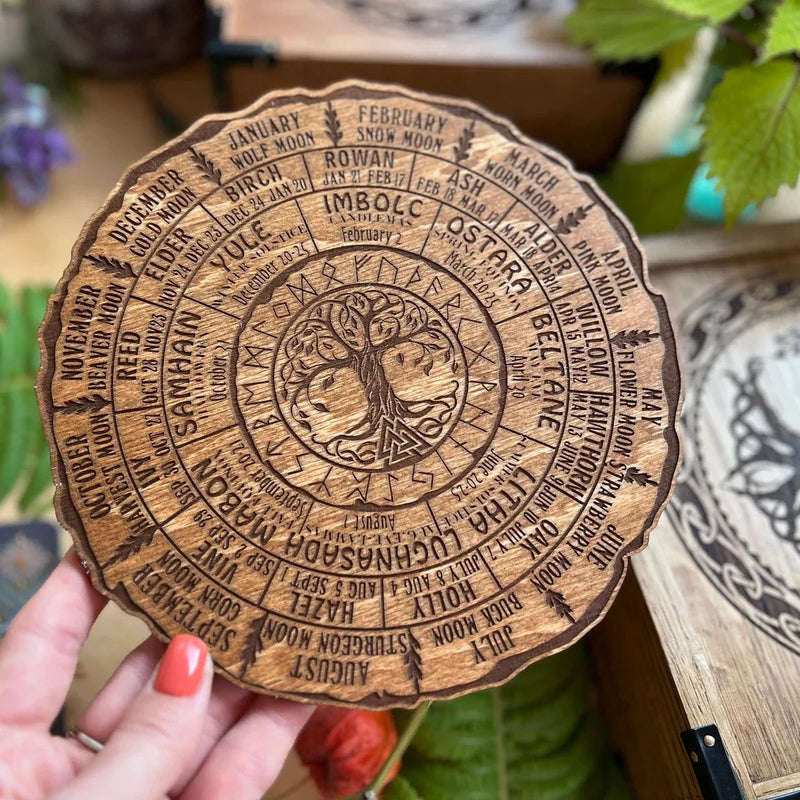 💖Wheel Of The Year Wood Sign - Tree of Life