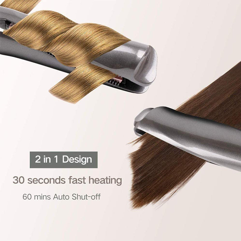 2 in 1 Curling Iron For Curls & Straightening