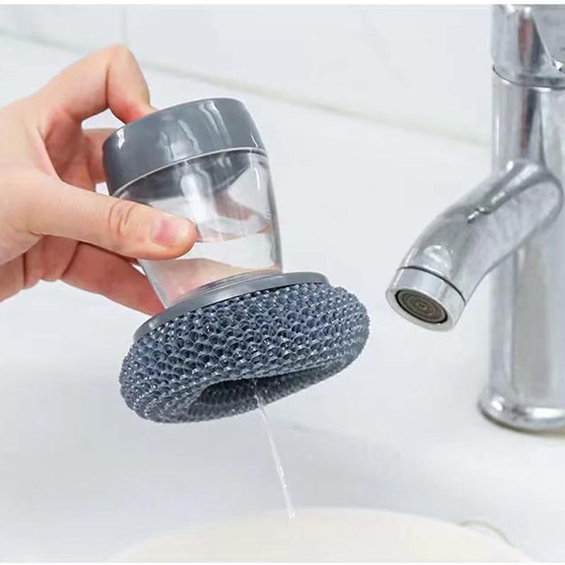 Kitchen Soap Press Dispensing Palm Brush