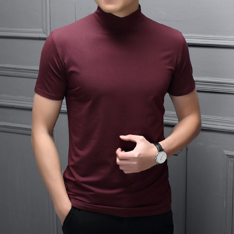 Mens High Neck Slim Fit T-shirt