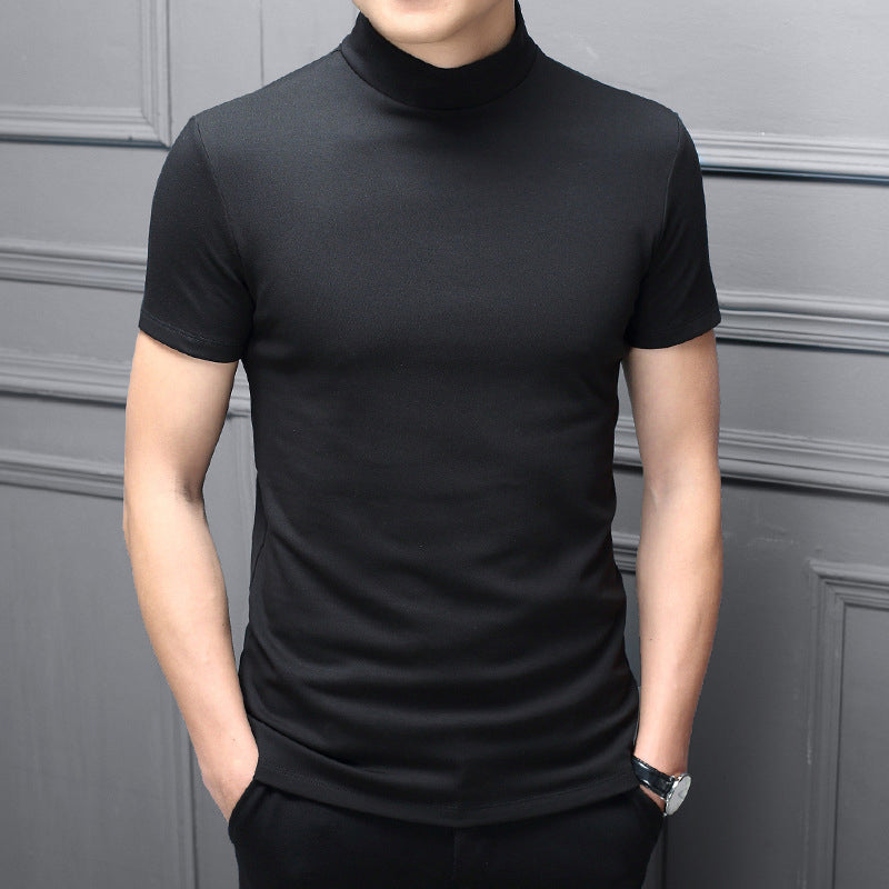 Mens High Neck Slim Fit T-shirt