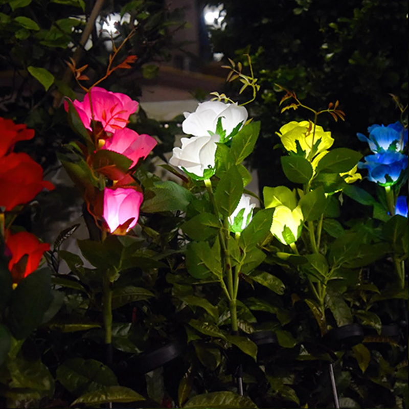 3LED Solar Rose Flower Light