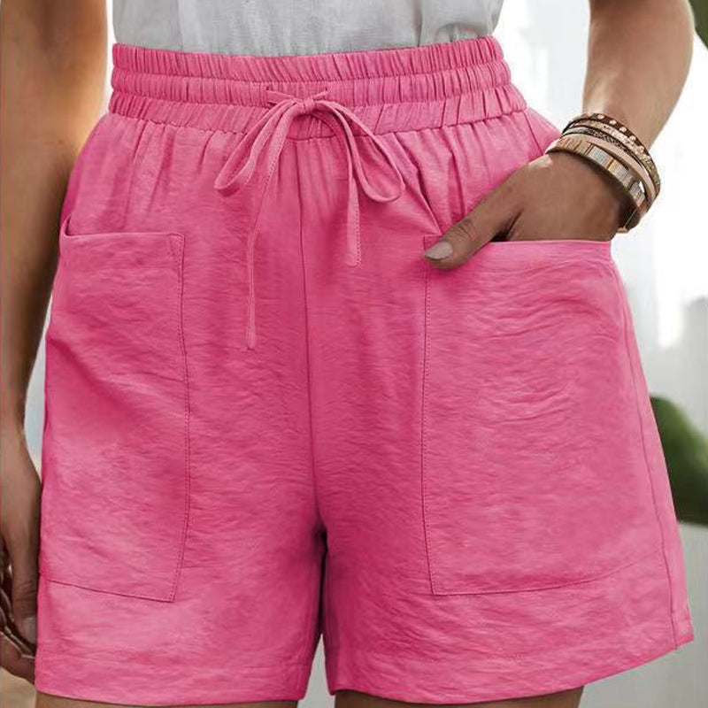 Women's Solid Color Two Pockets Short Trousers