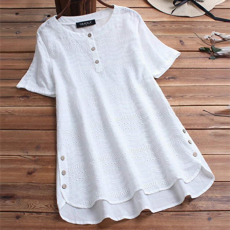 Bohemian Pullover Embroidery Casual Short Sleeve Blouse