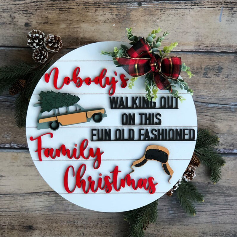 Funny Christmas Vacation Theme Door Hanger