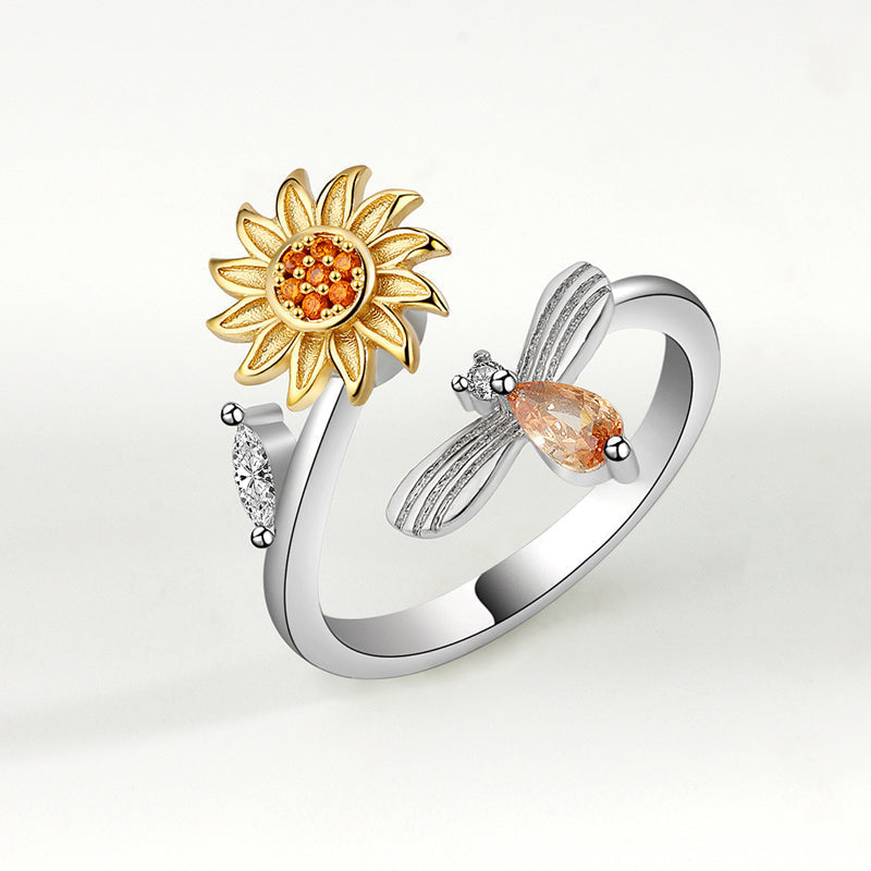 Sunflower Fidget Spinner Ring