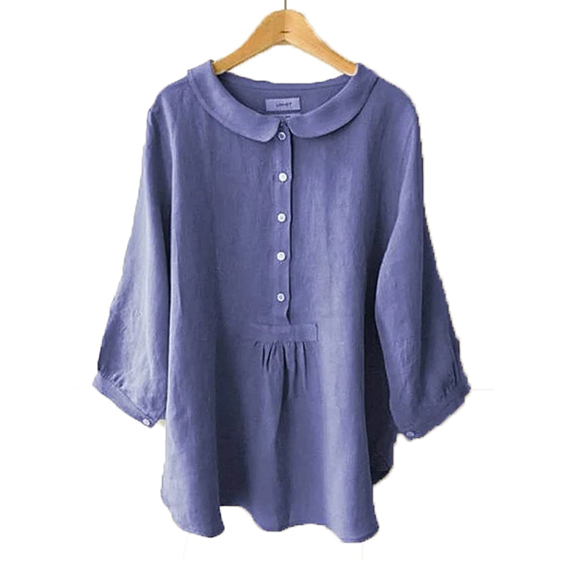 Women's Cotton Linen Seven Sleeve Shirt