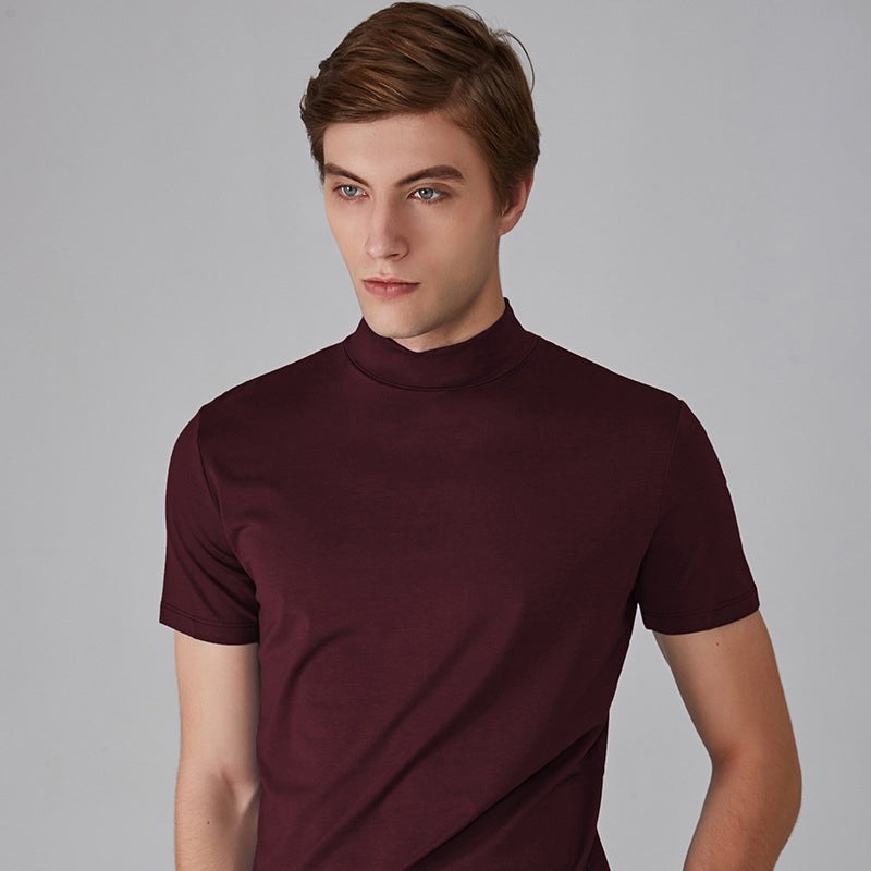 Mens High Neck Slim Fit T-shirt