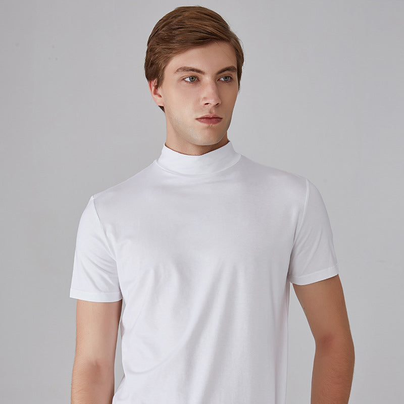 Mens High Neck Slim Fit T-shirt