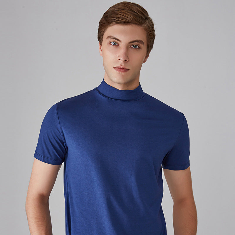 Mens High Neck Slim Fit T-shirt