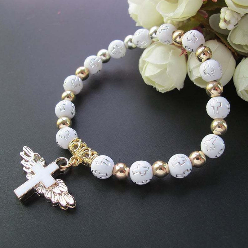 Angel Wing Cross Bracelet